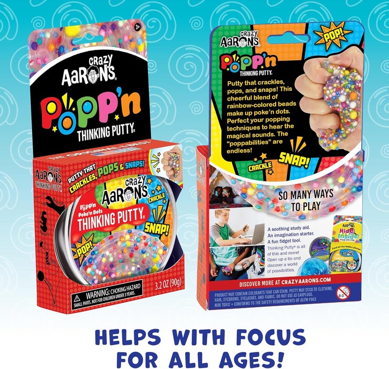 Crazy Aaron's Thinking Putty® - Poke'N Dots Popp’n - Multi-Color Sensory Putty for Kids and Grown ups in a 4" Tin - Creative and Endless Fun, Stress Relief Therapy Toys, Never Dries Out - Made in USA - Image 4